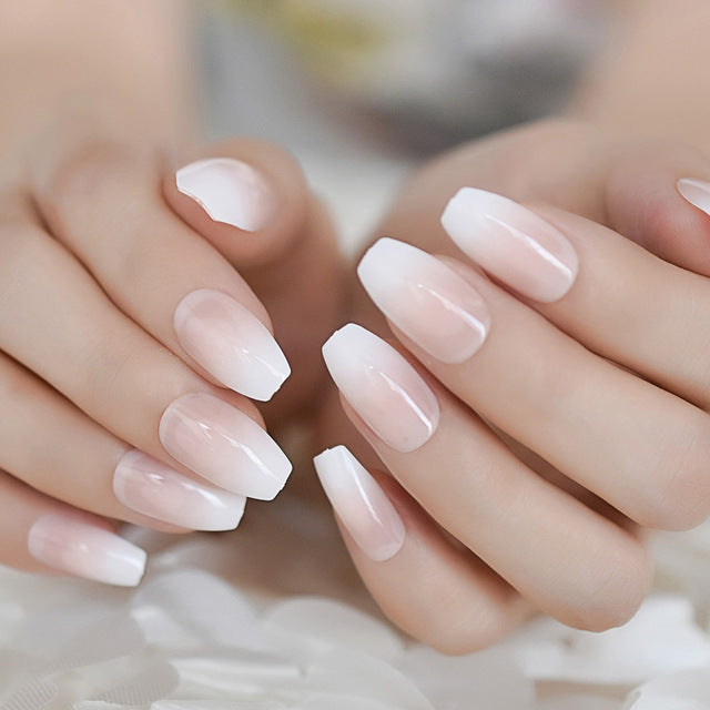 Ombre French Ballerina Fake Nail - Klassiichic